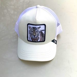 White tiger Goorin bros snap back hat adjustable